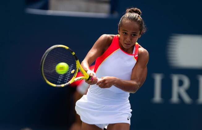August 5, 2019, Toronto, CANADA: Leylah Annie Fernandez of Canada in action during the first round at the 2019 Rogers Cup WTA, Tennis Damen Premier Tennis 5 Tournament against Marie Bouzkova of the Czech Republic Rogers Cup 2019, Tennis, Toronto, Canada, Aug 5 - ZUMAa181 20190805_zaa_a181_021 Copyright: xAFP7x