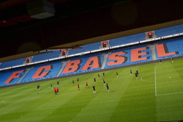 SOCCER - CL quali, Basel vs LASK BASEL,SWITZERLAND,06.AUG.19 - SOCCER - UEFA Champions League qualification, FC Basel vs Linzer ASK, preview, training Basel. Image shows the team of LASK Linz. GEPAxpictures xPhilippxBrem