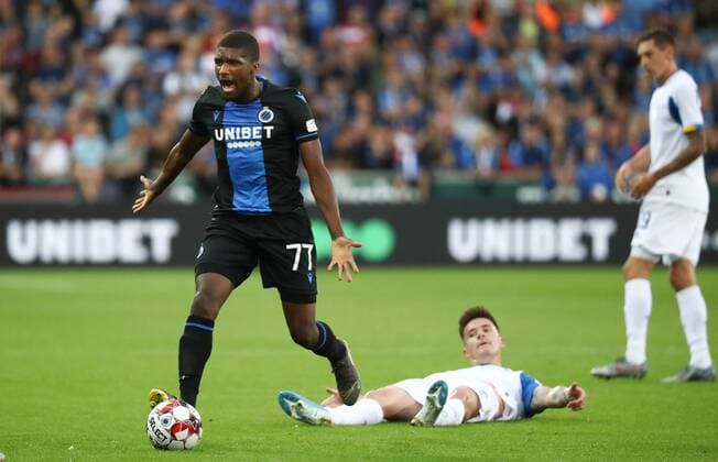 Club s Clinton Mata gestures during a game between Belgian soccer team Club Brugge and Ukrainian club Dynamo Kyiv, in the third qualifying round of the UEFA Champions League competition, Tuesday 06 August 2019 in Brugge. VIRGINIExLEFOUR  x05639439x