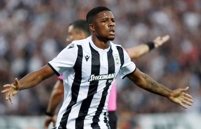 THESSALONIKI , 06-08-2019 , Stadio Toumba , Champions League third qualifying round season 2019-2020 , Chuba Akpom during the game PAOK - Ajax 2-2 PAOK - Ajax  x4058970x Copyright: