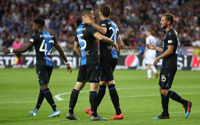 Sport Bilder des Tages Club s Hans Vanaken celebrates after scoring during a game between Belgian soccer team Club Brugge and Ukrainian club Dynamo Kyiv, in the third qualifying round of the UEFA Champions League competition, Tuesday 06 August 2019 in Brugge. VIRGINIExLEFOUR  x05639446x