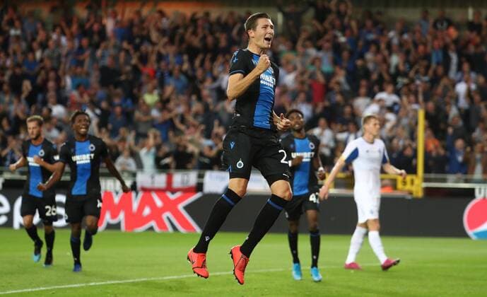 Club s Hans Vanaken celebrates after scoring during a game between Belgian soccer team Club Brugge and Ukrainian club Dynamo Kyiv, in the third qualifying round of the UEFA Champions League competition, Tuesday 06 August 2019 in Brugge. VIRGINIExLEFOUR  x05639451x