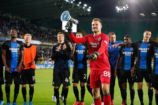 Club s goalkeeper Simon Mignolet pictured after a game between Belgian soccer team Club Brugge and Ukrainian club Dynamo Kyiv, in the third qualifying round of the UEFA Champions League competition, Tuesday 06 August 2019 in Brugge. BRUNOxFAHY  x05639517x
