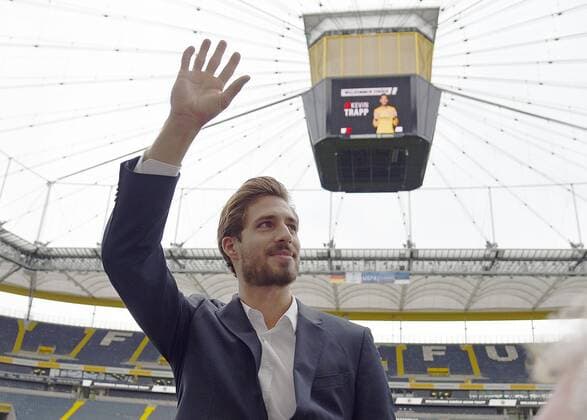 07.08.2019, xhbx, Fussball 1.Bundesliga, Eintracht Frankfurt - Pressekonferenz Kevin Trapp emspor, v.l. Kevin Trapp (Eintracht Frankfurt) (DFL DFB REGULATIONS PROHIBIT ANY USE OF PHOTOGRAPHS as IMAGE SEQUENCES and or QUASI-VIDEO) Frankfurt am Main