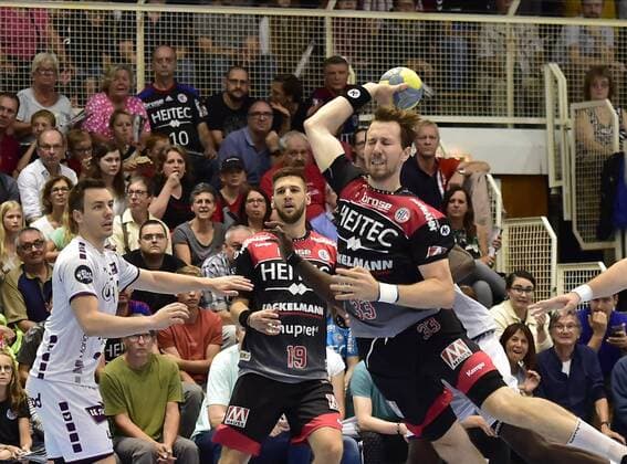 07.08.2019 - Handball - 2. Erlanger Champions Day - Saison 2019 2020 - HC Erlangen Metropolregion Nürnberg HCE - HBC Nantes - OGo - Nikolai Link (33, HC Erlangen HCE )