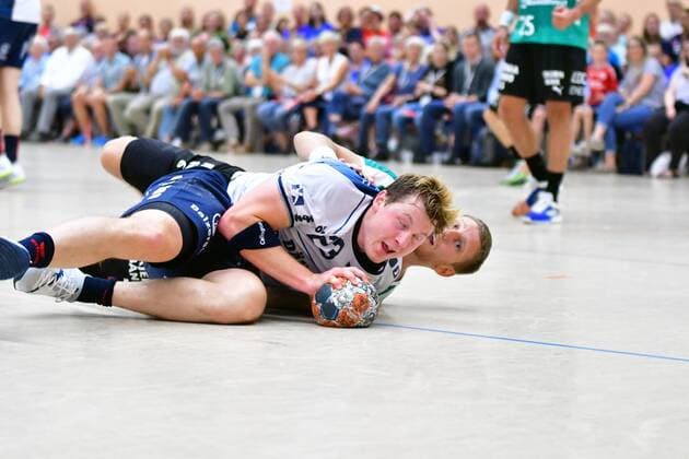 SG Flensburg-Handewitt vs Skjern Handbold, Handball, Nospa-Cup, Bundesliga, 07.08.19 Goeran Soegard Johannessen (SG Flensburg-Handewitt, 23), Jonas Tidemand (Skjern Handbold, 06) Copyright: xBEAUTIFULxSPORTS MarioxM.xKobergx