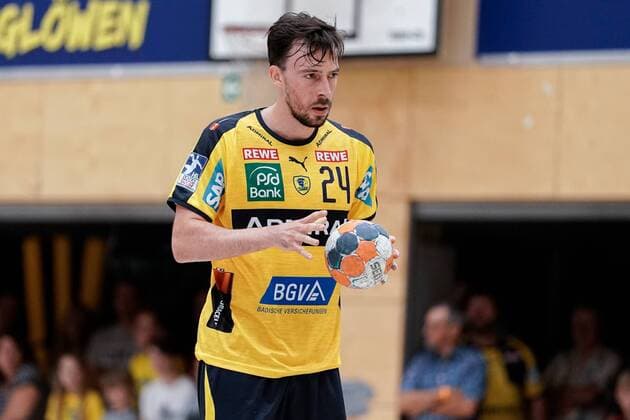 Patrick Groetzki (RNL, 24), Einzelbild, Aktion, Action, am Ball, 07.08.2019, Östringen (Deutschland), Handball, Testspiel, Rhein-Neckar Löwen - SG Nußloch