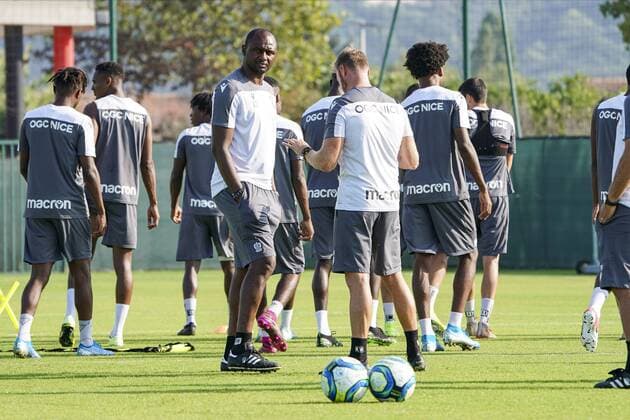 Patrick Vieira (entraineur de l OGC Nice) - Christian Lattanzio (entraineur adjoint) FOOTBALL : Entrainement OGC Nice - Nice - 08 08 2019 NorbertScanella PanoramiC 