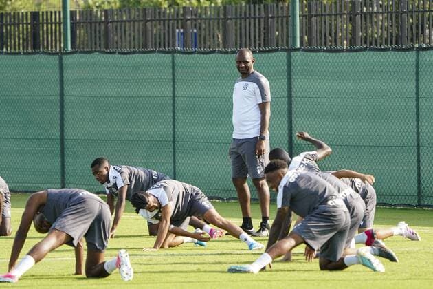Patrick Vieira (entraineur de l OGC Nice) FOOTBALL : Entrainement OGC Nice - Nice - 08 08 2019 NorbertScanella PanoramiC 