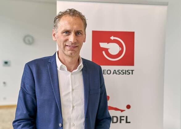 Ansgar Schwenken ( Member of the DFL e.V. Board, DFL Executive Vice President of Football Affairs & Supporters, Member of the DFL Management Board, Member of the Executive Committee at the German Football Association (DFB), Member of Managing Board at the German Football Association (DFB) ) in a DFL Media Workshop to present the redesigned and expanded Video Assist Center VAC at the Cologne Broadcasting Center in Cologne, August 05, 2019, Season 2019 2020. Photographer: Rene Schiffer Peter Schatz Photography