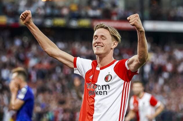 ROTTERDAM - Feyenoord - Dinami Tbilisi , Football , Season 2018 2019 , Europa league , Stadium Feijenoord , De Kuip , 08-08-2019 , season 2019 2020 , Wouter Burger celebrating the goal Feyenoord - Dinamo Tbilisi  x4070557x Copyright: