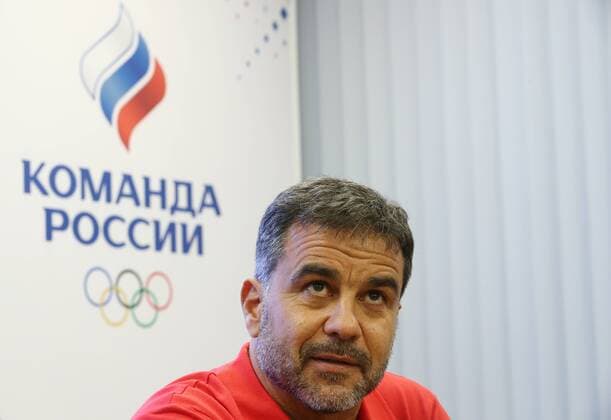 MOSCOW, RUSSIA - AUGUST 9, 2019: Ambros Martin, new head coach of the Russian women s national handball team, holds a briefing at the offices of the Russian Olympic Committee (ROC). Sergei Bobylev TASS  TS0B5F15