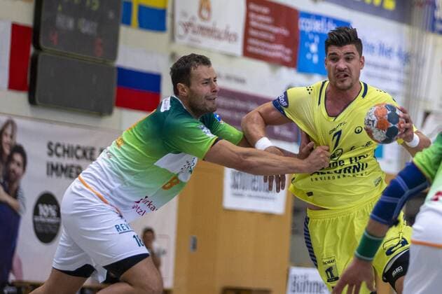HSG Wetzlar vs St Raphael Var, Internationaler Heide-Cup 2019, Schneverdingen; 09.08.19 Alexandru Simicu (St Raphael Var, 07) gegen Nils Torbruegge (HSG Wetzlar, 018) Copyright: xBEAUTIFULxSPORTS MarioxM.xKobergx