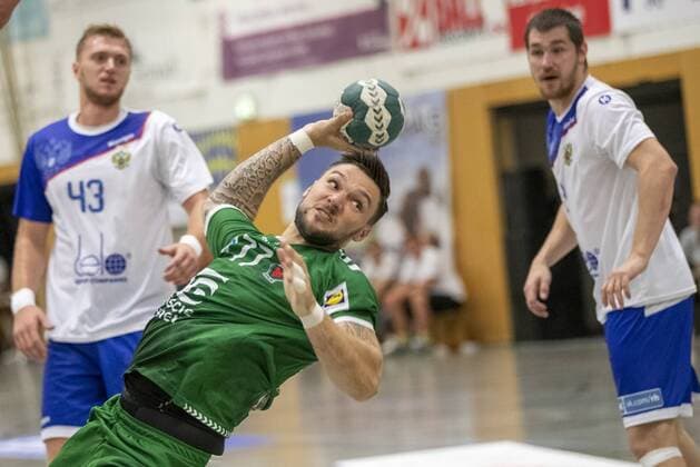 Handball, Testspiel, Füchse Berlin - Russland Nationalmannschaft Fuechse Berlin vs Russische Nationalmannschaft, 11. Internationaler Heide-Cup 2019, Schneverdingen; 09.08.19 Johan Koch (Fuechse Berlin, 77) Copyright: xBEAUTIFULxSPORTS MarioxM.xKobergx
