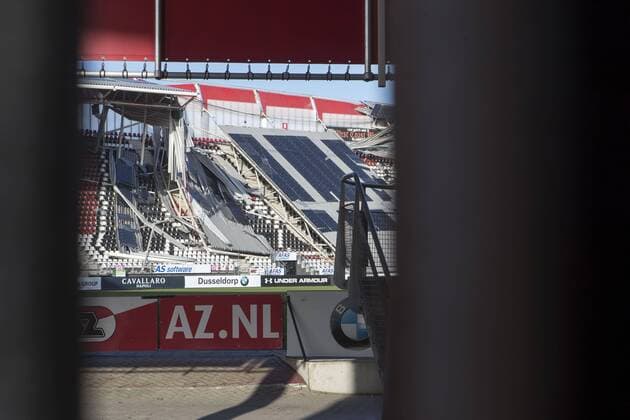 Bilder des Jahres 2019, Sport 08 August Sport Themen der Woche KW32 08-2019 Alkmaar, Roof of the AZ stadium partially collapsed The roof of the Afas stadium of football club AZ in Alkmaar has partially collapsed today. The club reports that no people were injured. The strong wind is probably the cause of the collapse. Copyright Leo Vogelzang VOF Hollandse Hoogte  Copyright: xHollandsexHoogtex xLeoxVogelzangx x200861264x