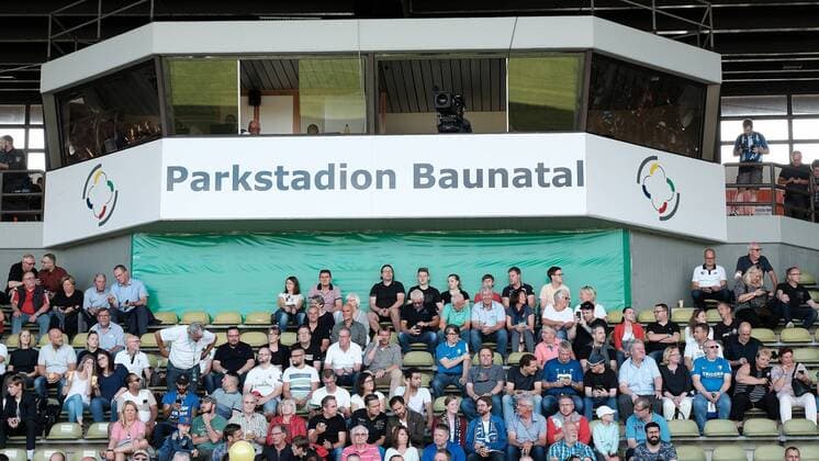 10.08.2019 xkhx Baunatal, Parkstadion DFB Pokal 2019 2020 1. Runde DFB-Pokal KSV Baunatal - VfL Bochum Symbolbild Parkstadion emspor, DFL regulations prohibit any use of photographs as image sequences and or quasi-video