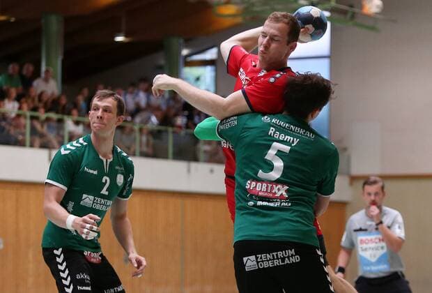 BAU 10.08.2019 Bönnigheim Handball Wacker Thun vs. SG BBM Bietigheim, Jonas Link (BBM, am Ball)