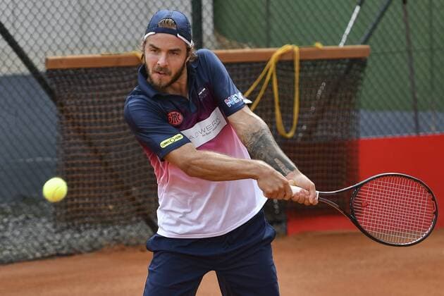 GER, Tennis-Point-Bundesliga, 1BL, Badwerk Gladbacher HTC 1 vs. TK GW Mannheim 1 11.08.2019, An den Holter Sportstätten, Moenchengladbach, GER, Tennis-Point-Bundesliga, 1BL, Badwerk Gladbacher HTC 1 vs. TK GW Mannheim 1, im Bild Andrej Martin SVK (Badwerk Gladbacher HTC 1)