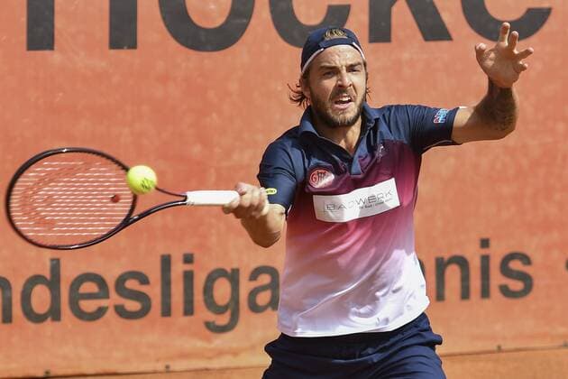GER, Tennis-Point-Bundesliga, 1BL, Badwerk Gladbacher HTC 1 vs. TK GW Mannheim 1 11.08.2019, An den Holter Sportstätten, Moenchengladbach, GER, Tennis-Point-Bundesliga, 1BL, Badwerk Gladbacher HTC 1 vs. TK GW Mannheim 1, im Bild Andrej Martin SVK (Badwerk Gladbacher HTC 1)