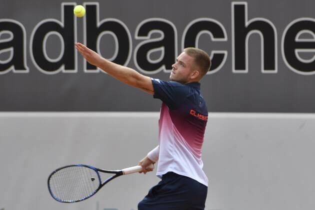 GER, Tennis-Point-Bundesliga, 1BL, Badwerk Gladbacher HTC 1 vs. TK GW Mannheim 1 11.08.2019, An den Holter Sportstätten, Moenchengladbach, GER, Tennis-Point-Bundesliga, 1BL, Badwerk Gladbacher HTC 1 vs. TK GW Mannheim 1, im Bild Tim Sandkaulen GER (Badwerk Gladbacher HTC 1)