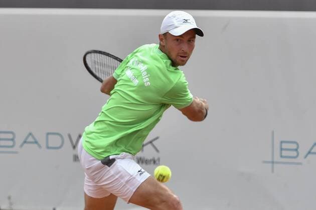 GER, Tennis-Point-Bundesliga, 1BL, Badwerk Gladbacher HTC 1 vs. TK GW Mannheim 1 11.08.2019, An den Holter Sportstätten, Moenchengladbach, GER, Tennis-Point-Bundesliga, 1BL, Badwerk Gladbacher HTC 1 vs. TK GW Mannheim 1, im Bild Jeremy Jahn GER (TK GW Mannheim 1)