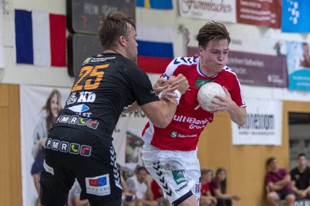 IFK Kristianstad vs Handball Verein Hamburg, 11. Internationaler Heide-Cup 2019, Schneverdingen; 11.08.19 Leif Tissier (HSV Hamburg, 07) gegen Ludwig Jurmala Astroem (IFK Kristianstad, 25) Copyright: xBEAUTIFULxSPORTS MarioxM.xKobergx