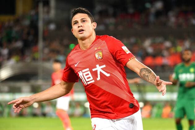 Brazilian football player Elkeson de Oliveira Cardoso, or simply Elkeson, of Guangzhou Evergrande Taobao F.C. celebrates after scoring during the 23th round of Chinese Football Association Super League (CSL) against Beijing Sinobo Guoan in Beijing, China, 11 August 2019. Beijing Sinobo Guoan beated by Guangzhou Evergrande Taobao 1-3 at the 23th round of Chinese Football Association Super League (CSL) in Beijing, China, 11 August 2019. Beijing Sinobo Guoan beated by Guangzhou Evergrande Taobao at 23th round match of CSL  729958077487251512