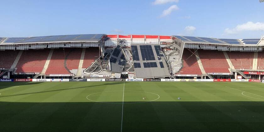 ALKMAAR, 10-08-2019 AZ Stadion Alkmaar, roof collapse, AZ Stadion  x4099847x Copyright: