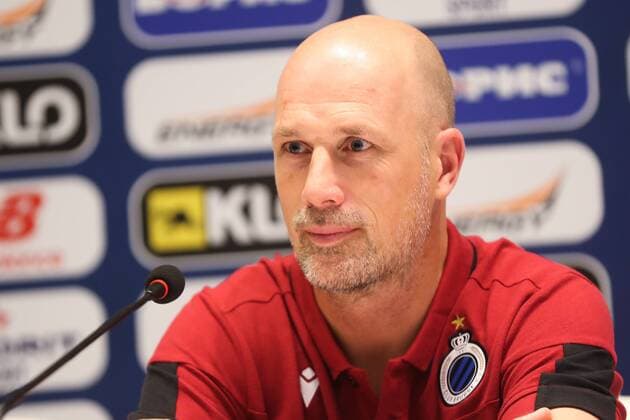 Fußball, CL-Quali, FC Brügge Pressekonferenz Club Brugge s head coach Philippe Clement pictured during a press conference, PK, Pressekonferenz of Belgian soccer team Club Brugge, Monday 12 August 2019 in Kyiv, Ukraine, in preparation of Tomorrow s return match against Ukrainian club Dynamo Kyiv in the third qualifying round of the UEFA Champions League. BRUNOxFAHY  x05642528x