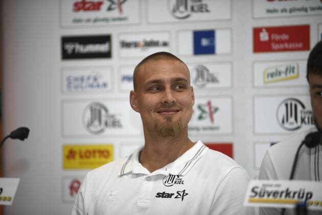 Dario Quenstedt (THW Kiel), Handball, Männer, THW Kiel, Bundesliga, Pressekonferenz, 13.08.19 Kiel Showroom Süverkrup Schleswig-Holstein Germany