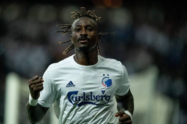 FC Koebenhavns Dame N Doye fejrer sit maal under Champions League kvalifikationskampen mellem FC Koebenhavn og Roede Stjerne i Parken i Koebenhavn, tirsdag den 13. august 2019.. , Copenhagen Denmark Copyright: Scanpix NielsxChristianxVilmannx COP101 spdk20190813-210012-L