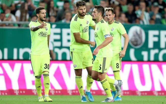 UEFA Champions League - Third qualifying round, 2nd leg - Ferencvarosi TC vs GNK Dinamo 13.08.2019., Budapest, Hungary - 2nd leg of Third qualifying round of UEFA Champions League between Ferencvarosi TC and GNK Dinamo at Groupama Arena in Budapest, Hungary. Petar Stojanovic, Bruno Petkovic, Arijan Ademi, Izet Hajrovic  SlavkoxMidzor PIXSELL