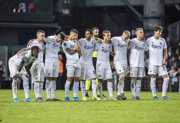 Spillerne fra FC Koebenhavn under straffesparkskonkurrencen i kampen i Champions League kvalen mellem FC Koebenhavn og Roede Stjerne i Parken tirsdag den 13. august 2019.. , Copenhagen Denmark Copyright: AndersxKjaerbyex-xRitzauxScanpix AndersxKjaerbyex COP101 spdk20190813-231053-L