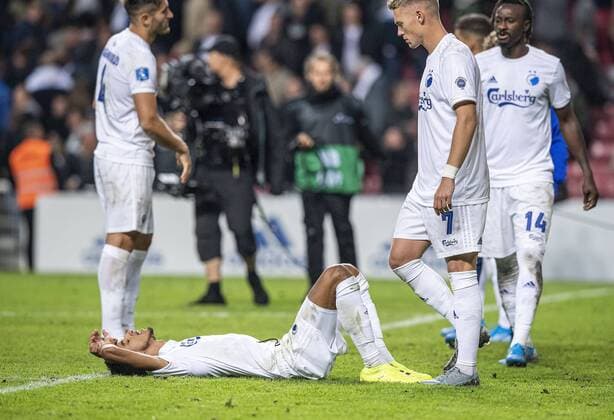 Carlos Zeca (10), FC Koebenhavn og Viktor Fischer (7), FC Koebenhavn, aergrer sig efter kampen i Champions League kvalen mellem FC Koebenhavn og Roede Stjerne i Parken tirsdag den 13. august 2019.. , Copenhagen Denmark Copyright: AndersxKjaerbyex-xRitzauxScanpix AndersxKjaerbyex COP101 spdk20190813-233909-L