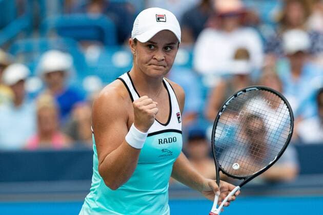 Sport Bilder des Tages August 14, 2019, Mason, Ohio, USA: Ashley Barty (AUS) pumps her fist after winning a set during Wednesday s round of the Western and Southern Open at the Lindner Family Tennis Center, Mason, Oh. Tennis 2019 - Western And Southern Open - Wednesday Second Round - ZUMAs304 20190814_zaf_s304_067 Copyright: xScottxStuartx
