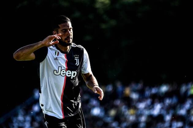 Italy: Juventus A vs Juventus B Emre Can Of Juventus FC in action during the Pre-Season Friendly match between Juventus FC and Juventus U21, U 21 Juventus FC won 3-1 on August 14, 2019 at Campo Sportivo in Villar Perosa, Italy. Villar Perosa Piedmont Turin Italy Campo Sportivo  AlbertoxGandolfox xPacificxPress