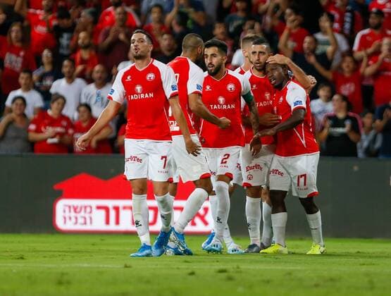 190815 Hapoel Beer-Sheva during the UEFA Europa League qualifying match between Hapoel Beer-Sheva and IFK Norrköping on August 14, 2019 in Be er Sheva. Photo: Nir Keidar BILDBYRAN fotboll football kval till europa league soccer europa league qualification ifk norrköping Hapoel Beer-Sheva bbeng jubel Copyright: NIRxKEIDAR BB190815BB205