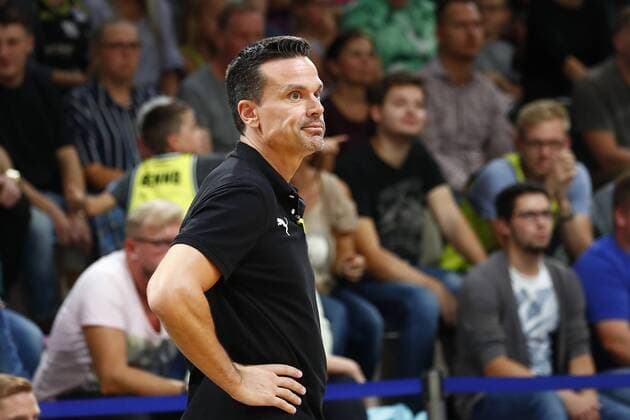 BBL Beko Basketball Vorbereitungsspiel in der Oberfrankenhalle für die Saison 2019-2020 Medi Bayreuth gegen Nürnberg Falcons BC Medi Bayreuth Trainer Raoul Korner