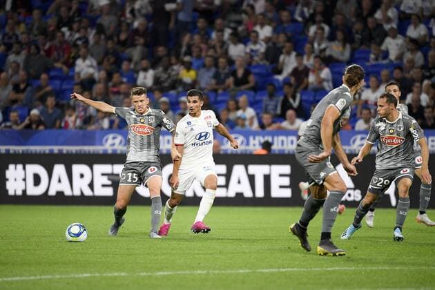 08 HOUSSEM AOUAR (OL) - 15 PIERRICK CAPELLE (SCO) FOOTBALL : Lyon vs Angers - Ligue 1 Conforama - 16 08 2019 FEP Panoramic 