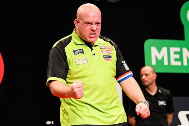 Bilder des Jahres 2019, Sport 08 August Sport Bilder des Tages 17th August 2019; The Melbourne Arena, Hisense Arena, Melbourne, Victoria, Australia; Professional Darts Corporation, Melbourne Darts Masters; Michael van Gerwen celebrates in his match Gary Anderson - Editorial Use Only.  ActionPlus12160357 MorganxHancock