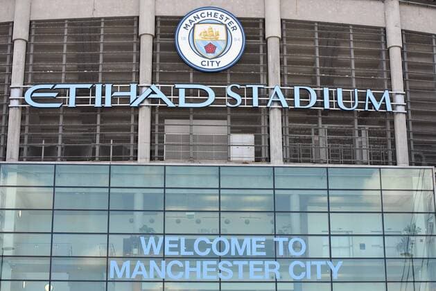17th August 2019; Etihad Stadium, Manchester, Greater Manchester, England; Manchester City versus Tottenham Hotspur; The Etihad Stadium welcomes you to Manchester City - Strictly Editorial Use Only. No use with unauthorized audio, video, data, fixture lists, club league logos or live services. Online in-match use limited to 120 images, no video emulation. No use in betting, games or single club league player publications  ActionPlus12160830 SimonxWhitehead