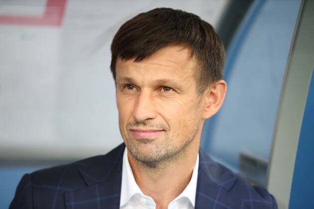 ST PETERSBURG, RUSSIA - AUGUST 17, 2019: Zenit St Petersburg s head coach Sergei Semak during the 2019 2020 Russian Premier League Round 6 football match between Zenit St Petersburg and Akhmat Grozny at Gazprom Arena. Peter Kovalev TASS  TS0B6D02