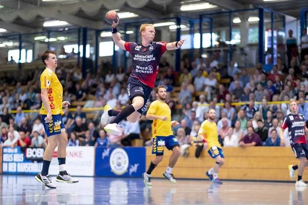 Anders Zachariassen (Nr. 22, SG Flensburg-Handewitt). Mecklenburger Stiere vs. SG Flensburg-Handewitt, Handball, DHB Pokal, 17.08.19 Luebeck Schleswig-Holstein Germany Copyright: xAgentur54Gradx xFelixxKoenigx