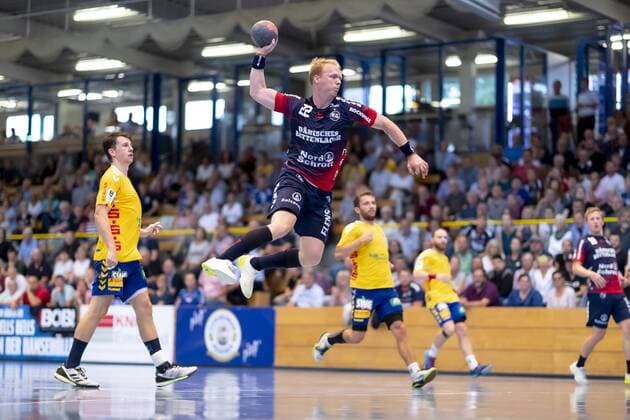 Anders Zachariassen (Nr. 22, SG Flensburg-Handewitt). Mecklenburger Stiere vs. SG Flensburg-Handewitt, Handball, DHB Pokal, 17.08.19 Luebeck Schleswig-Holstein Germany Copyright: xAgentur54Gradx xFelixxKoenigx