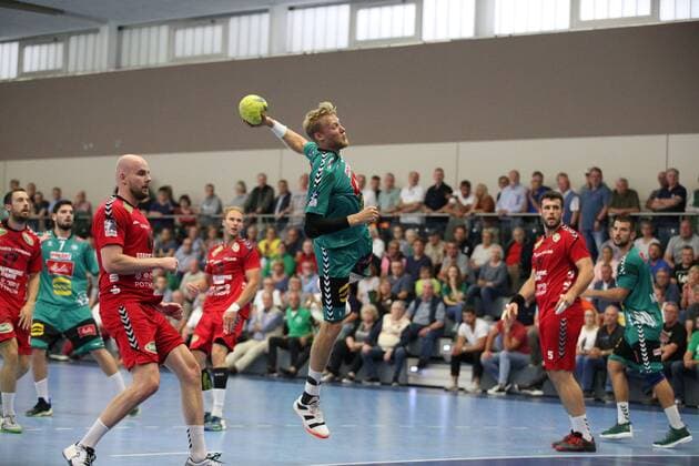 Christoffer Rambo (TSV GWD Minden 9) GER, Handball, DHB Pokal, 1. Runde, Halbfinale 2, TSV GWD Minden gegen ASV Hamm-Westfalen, 17.08.2019 Minden Copyright: xEIBNER JanxStrohdiekx EP_JSK