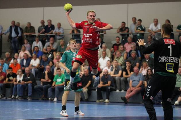 Fabian Huesmann (ASV Hamm-Westfalen 3) GER, Handball, DHB Pokal, 1. Runde, Halbfinale 2, TSV GWD Minden gegen ASV Hamm-Westfalen, 17.08.2019 Minden Copyright: xEIBNER JanxStrohdiekx EP_JSK