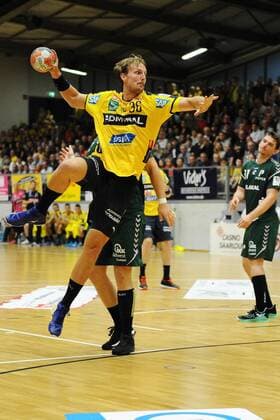 Jesper Nielsen, Rhein Neckar Loewen- 36, beim Spiel Rhein Neckar Loewen vs HG Saarlouis, DHB Pokal, 1. Runde, erstes Halbfinale im Final Four Turnier in der Stadtgartenhalle Saarlouis, 17.08.19 Rhein Neckar Loewen vs HG Saarlouis , 17.08.19, DHB Pokal, Saarlouis Copyright: xEIBNER PeterxFranzx EP_PFZ