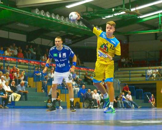 Paul Kaletsch (Konstanz) Handball DHB-Pokal 2019 20 EHV Aue - HSG Konstanz 27:25 am 17.8.2019 EHV Aue - HSG Konstanz