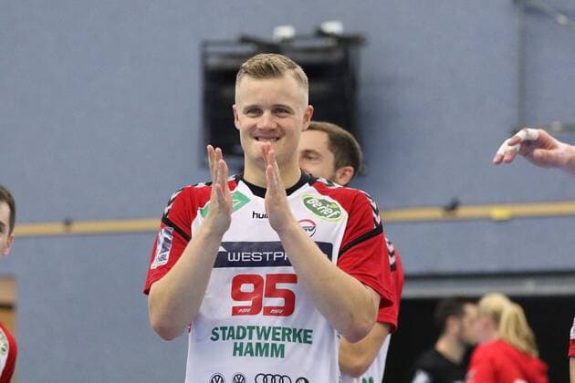 Jan von Boenigk (ASV Hamm-Westfalen 95) GER, Handball, DHB Pokal, 1. Runde, Gruppe Nord, Turnier 4, Finale, HC Empor Rostock gegen ASV Hamm-Westfalen, 18.08.2019 Minden Copyright: xEIBNER JanxStrohdiekx EP_JSK