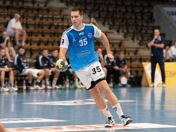 35 Ante Grbavac (TSV Bayer Dormagen), Frisch Auf Goeppingen vs. TSV Bayer Dormagen, DHB Pokal, Handball, Herren, 18.08.2019 Frisch Auf Goeppingen vs. TSV Bayer Dormagen, DHB Pokal, Handball, Herren, 18.08.2019 Goeppingen Copyright: xEIBNER Michael_Schmidtx EP_MST